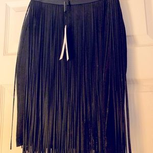 XS, Size 0 Black, Elie Tahari, Fringe Skirt.